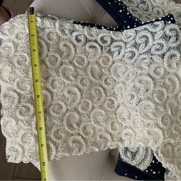 Vintage Jeans Lace Embellished with beads - Picture 12 of 12